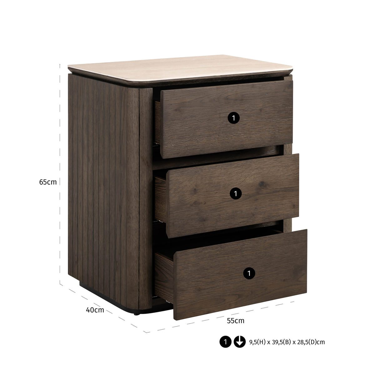 Table de chevet Ritz brown