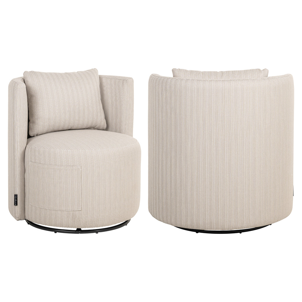 Chaise de salle à manger extérieure Marlin beige swivel