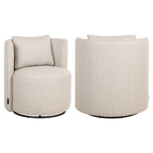 Chaise de salle à manger extérieure Marlin beige swivel