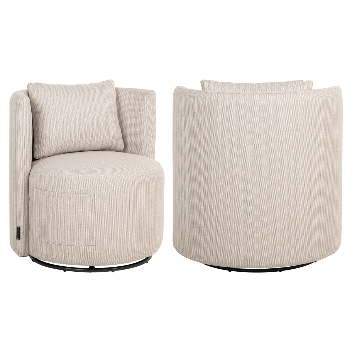Chaise de salle à manger extérieure Marlin beige swivel