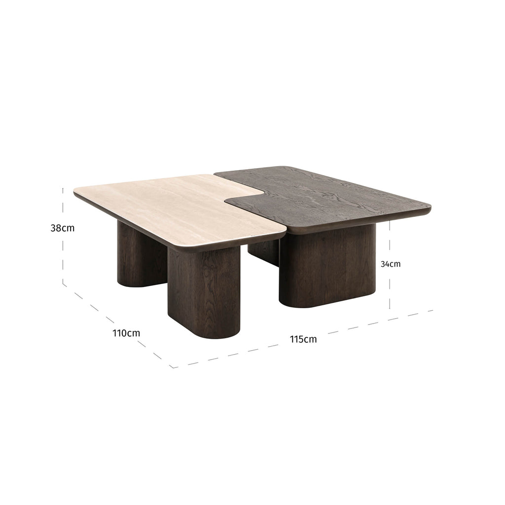Table basse Nando brown (Set of 2)