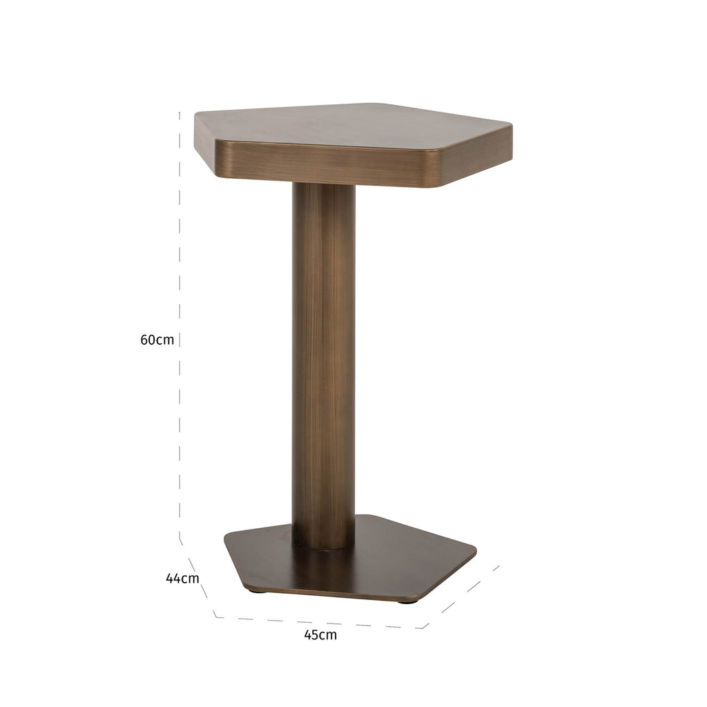 Table basse de canapé Hexa brushed gold