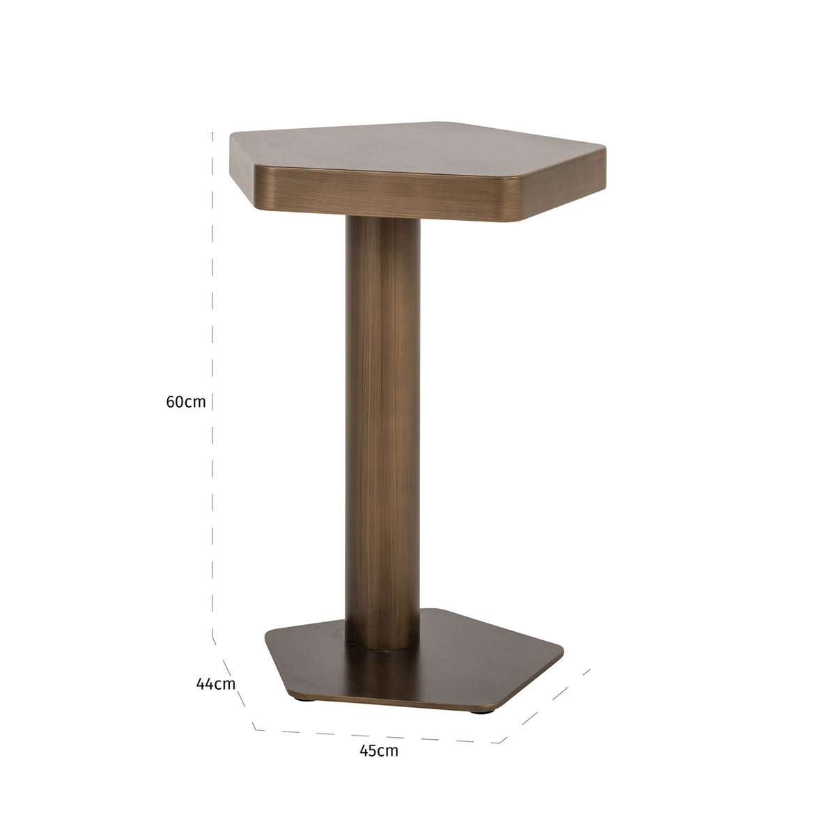 Table basse de canapé Hexa brushed gold