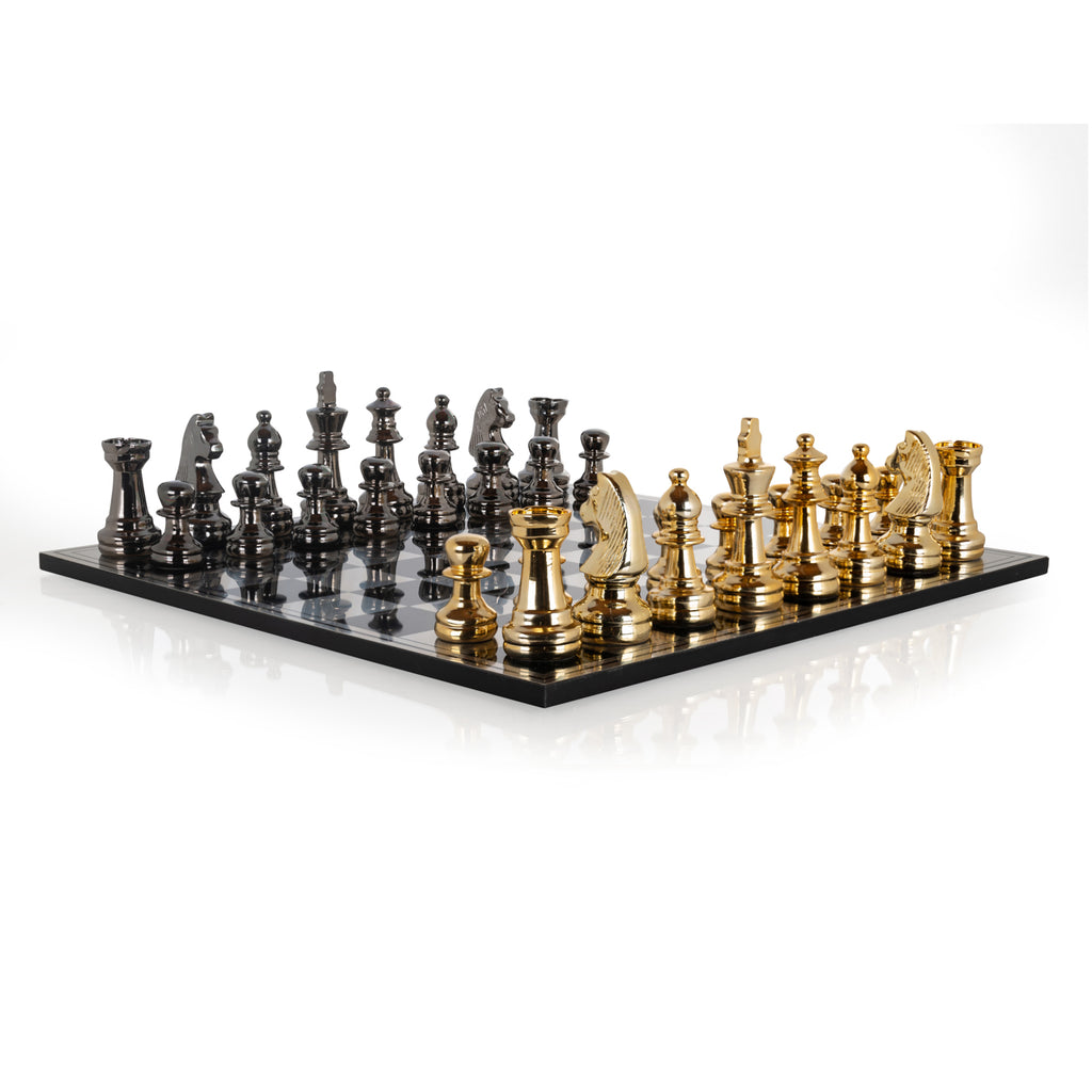 Jeu décoratif Saray black/gold chessboard