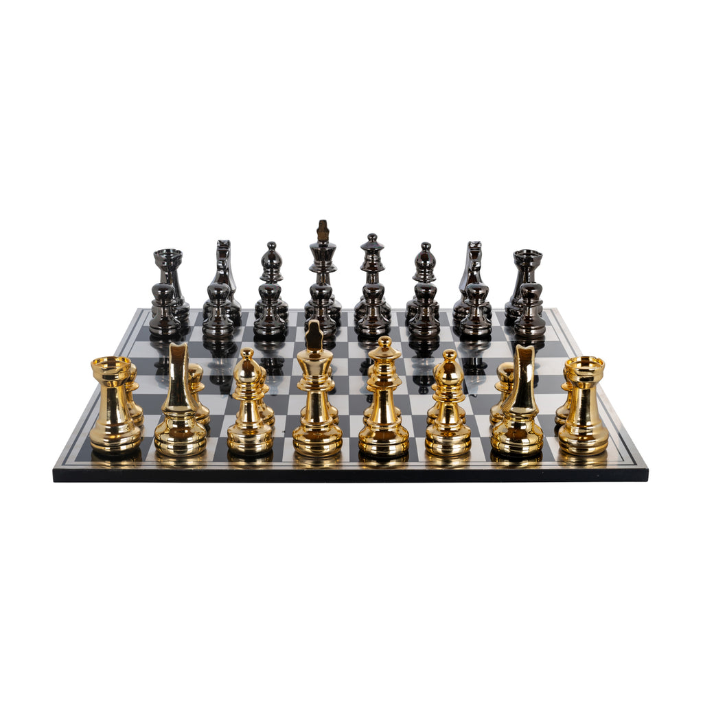 Jeu décoratif Saray black/gold chessboard
