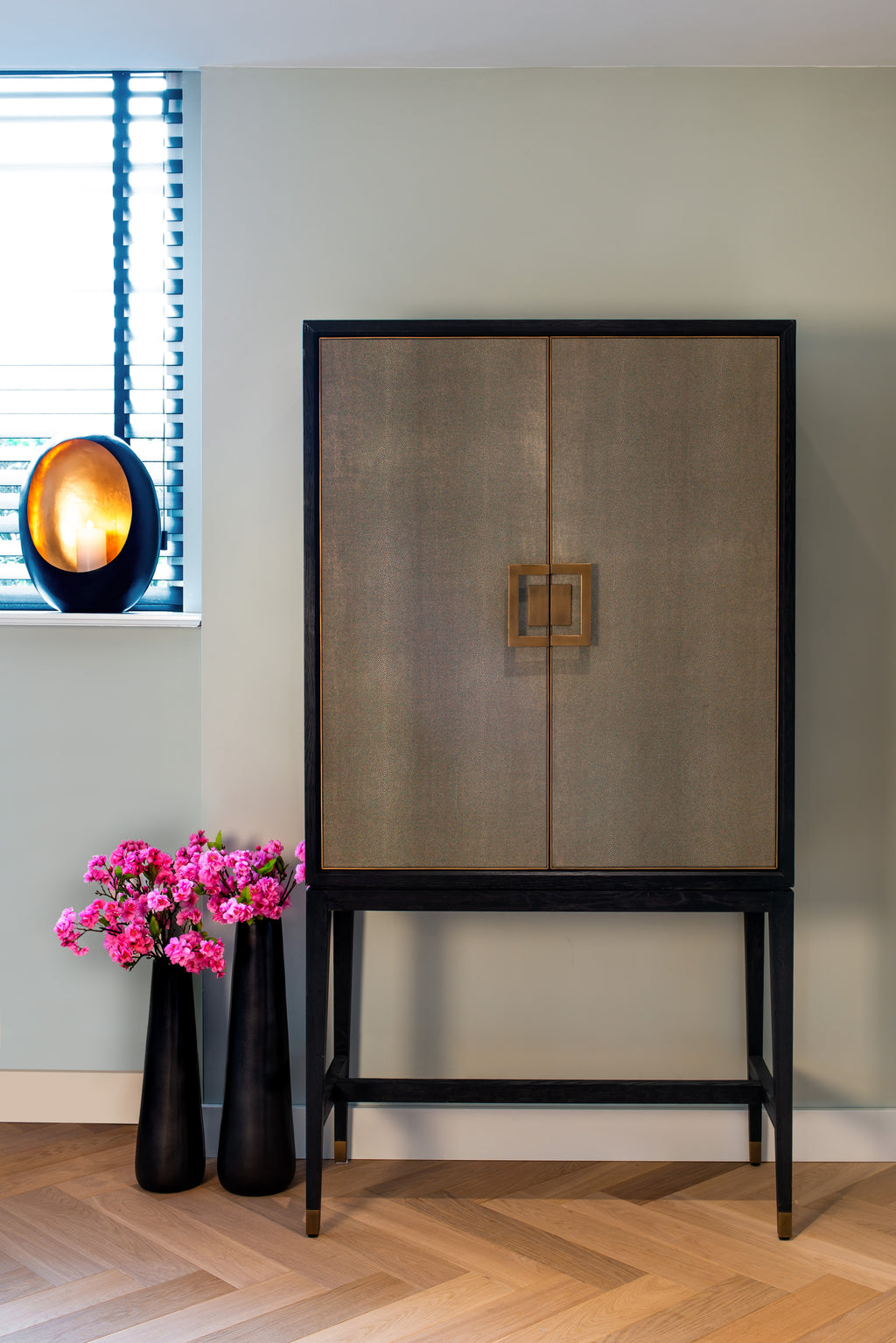 Armoire de rangement Bloomville brass shagreen