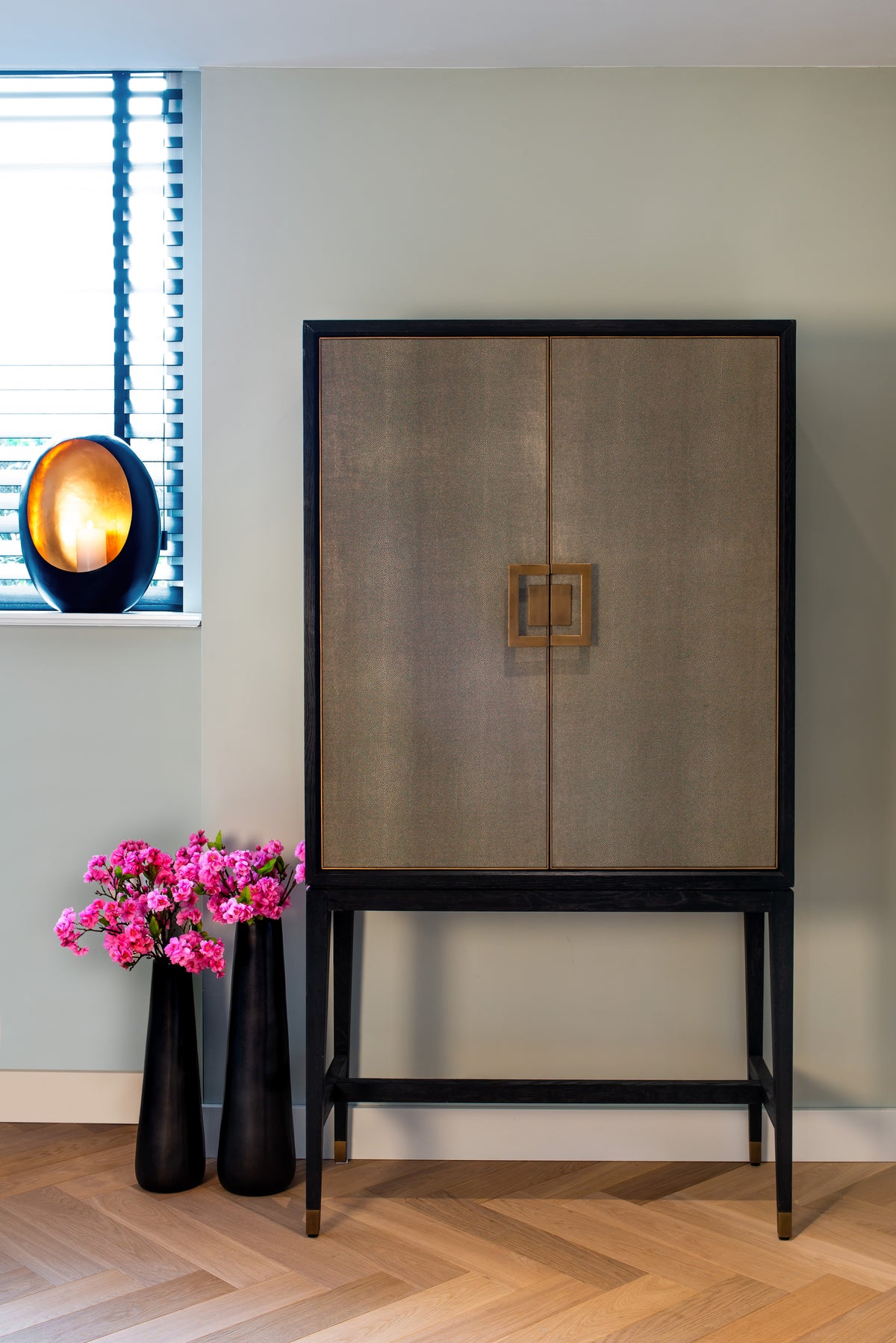 Armoire de rangement Bloomville brass shagreen