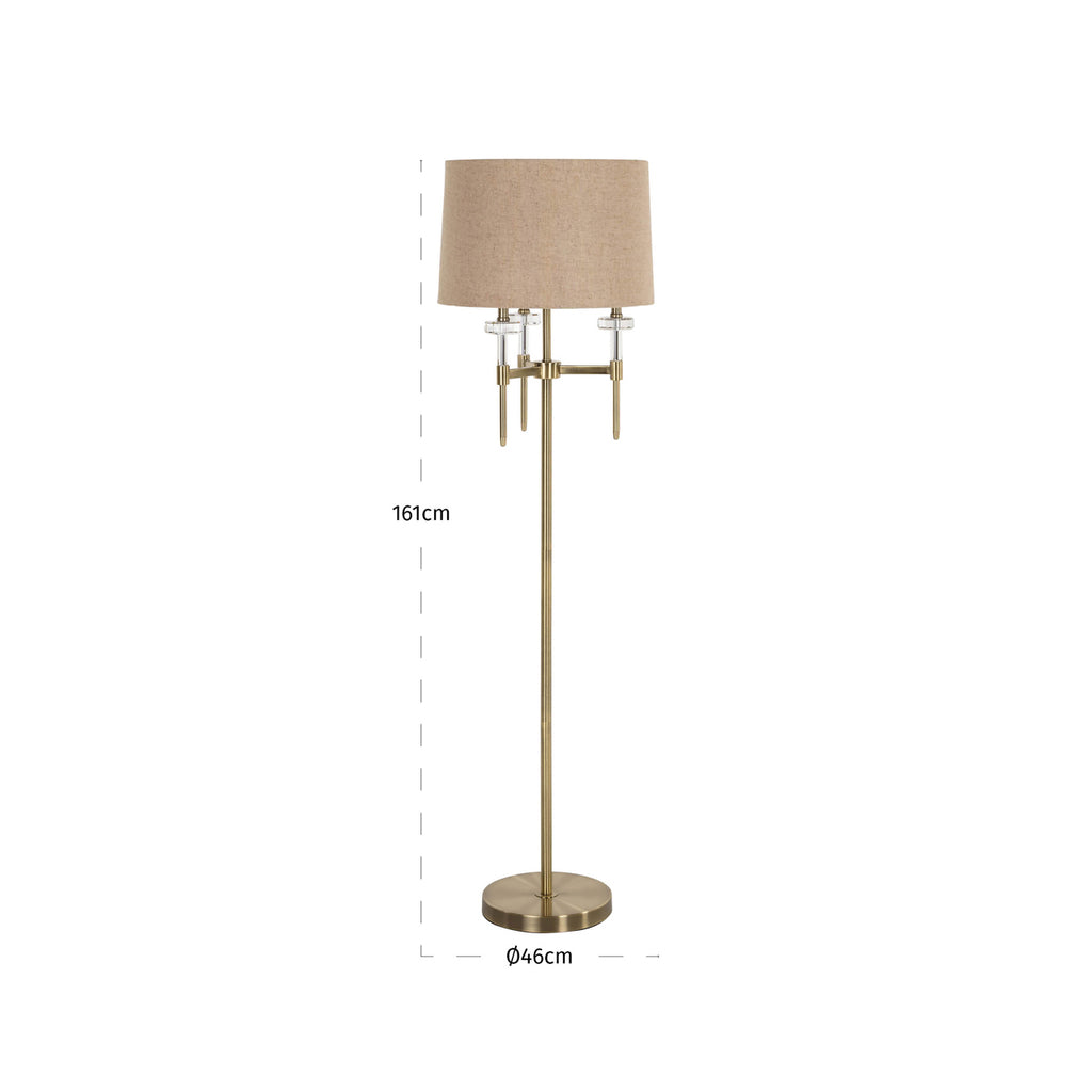 Lampe sur pied Josie brushed gold
