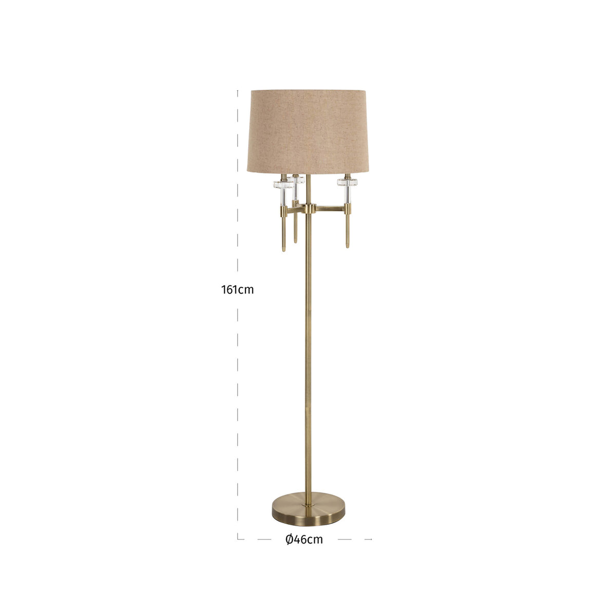 Lampe sur pied Josie brushed gold