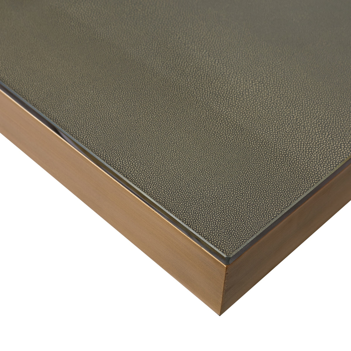 Table à manger Bloomville brass shagreen incl. glass top 230