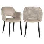 Chaise de salle à manger Giovanna trendy nature / khaki velvet fire retardant