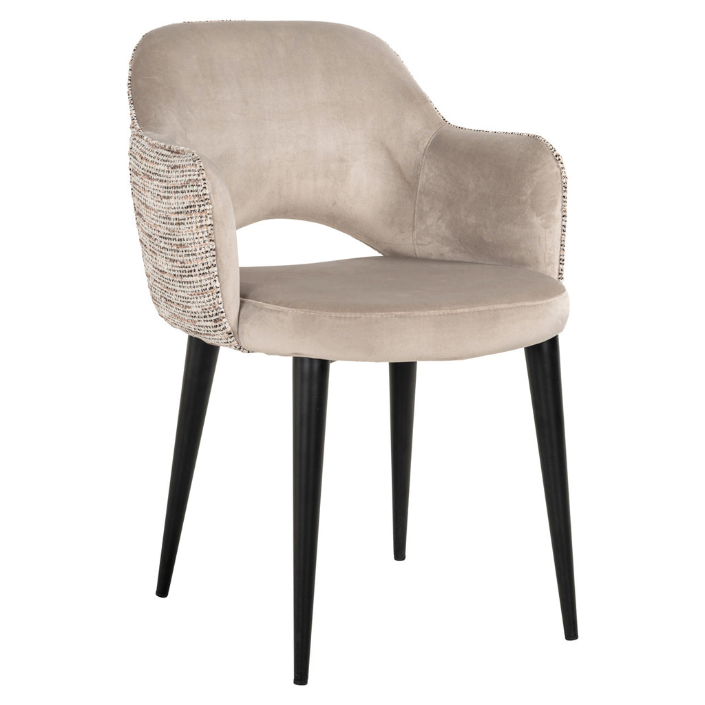 Chaise de salle à manger Giovanna trendy nature / khaki velvet fire retardant