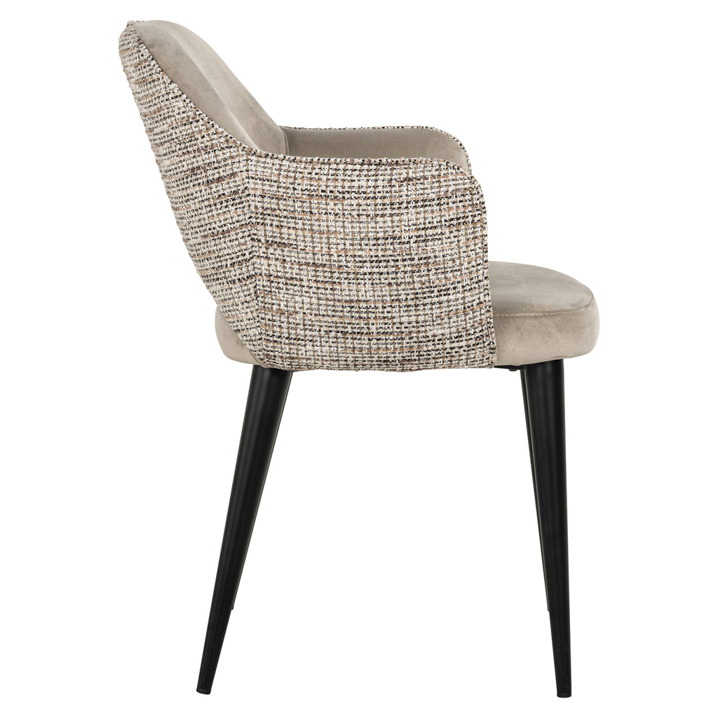 Chaise de salle à manger Giovanna trendy nature / khaki velvet fire retardant
