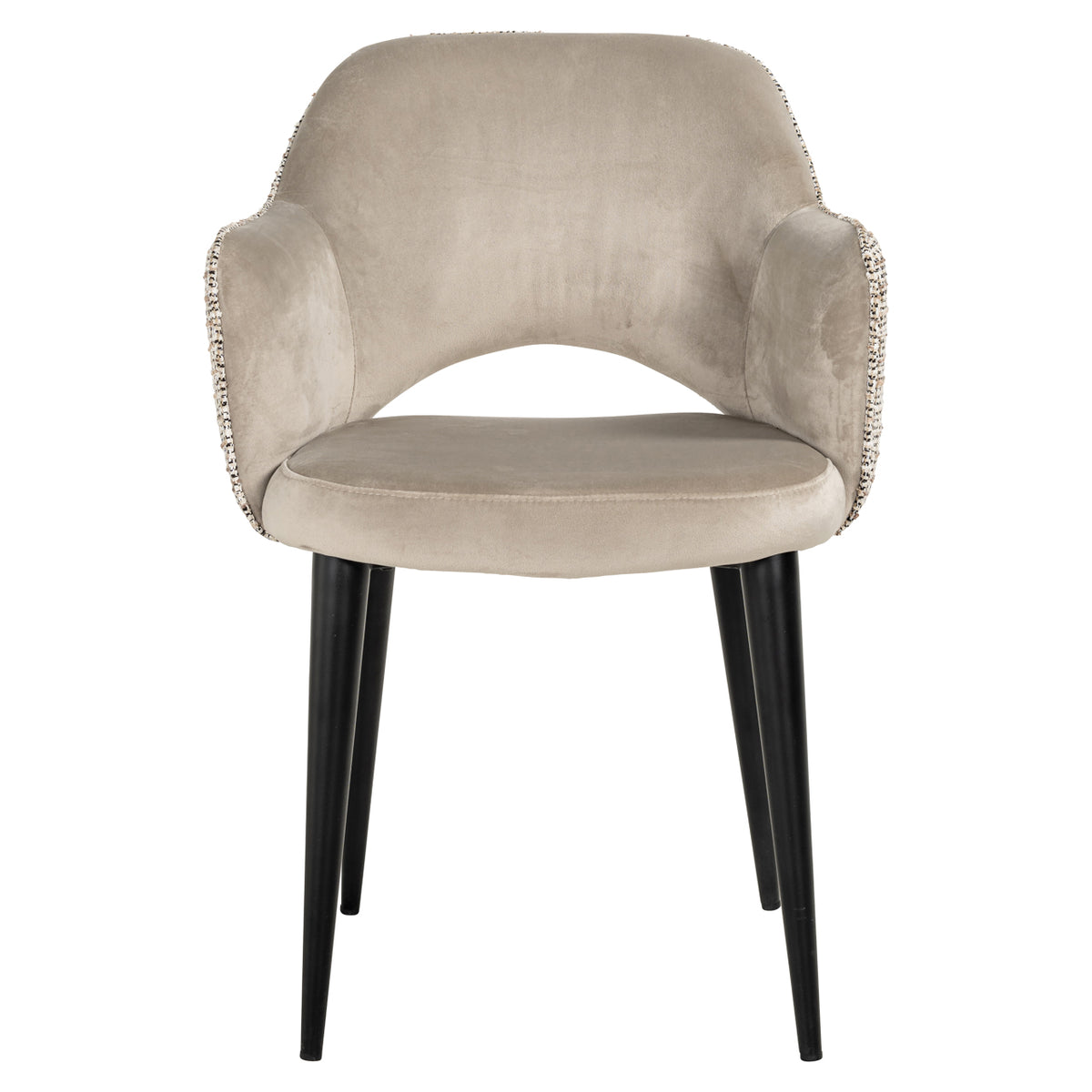 Chaise de salle à manger Giovanna trendy nature / khaki velvet fire retardant