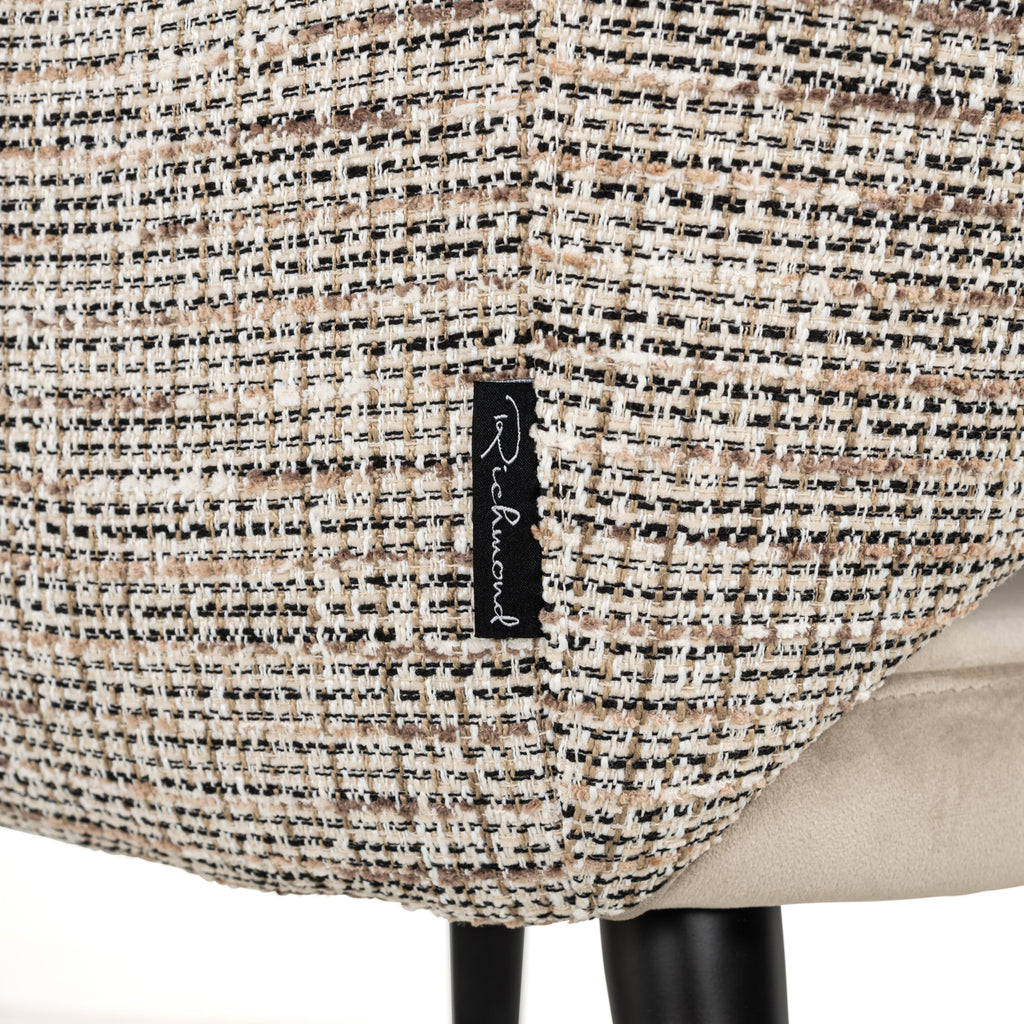 Chaise de salle à manger Giovanna trendy nature / khaki velvet fire retardant