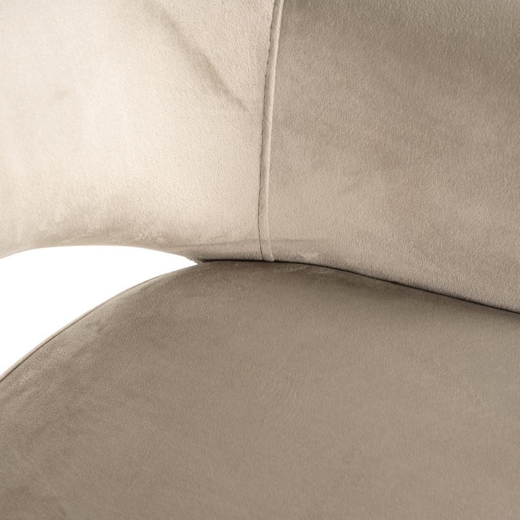 Chaise de salle à manger Giovanna trendy nature / khaki velvet fire retardant
