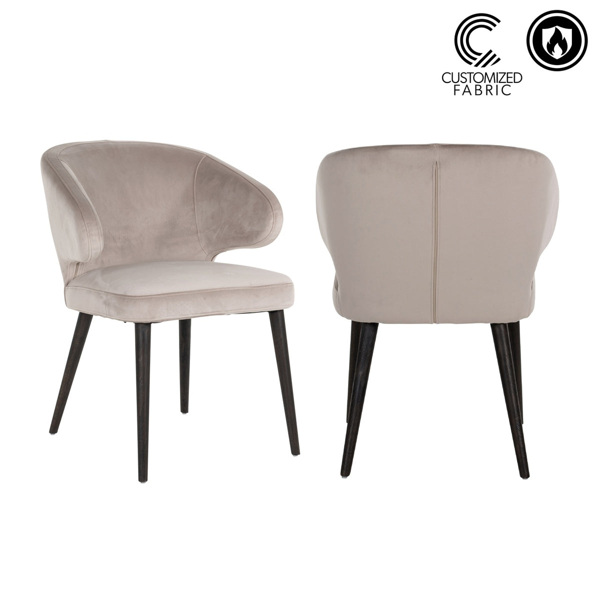 Chaise de salle à manger Indigo customized fire retardant