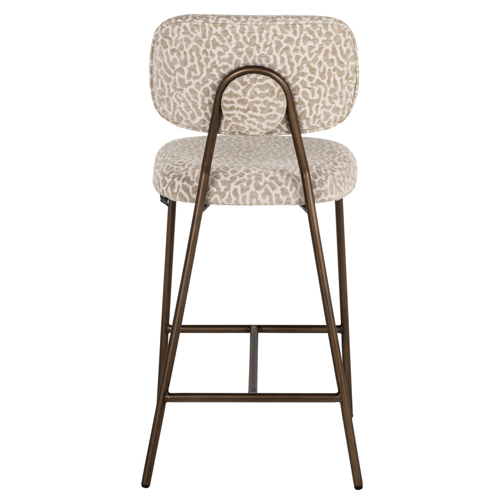 Tabouret de comptoir Xenia beige leopard fire retardant (Set of 2)