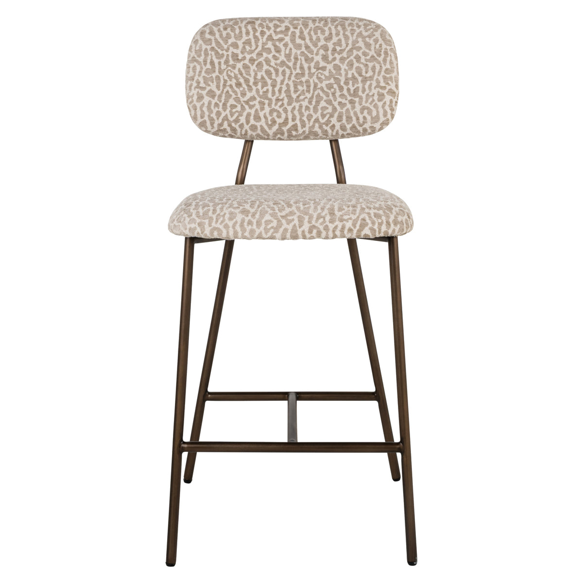 Tabouret de comptoir Xenia beige leopard fire retardant (Set of 2)