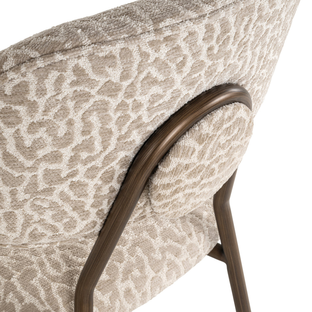 Tabouret de comptoir Xenia beige leopard fire retardant (Set of 2)
