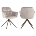 Chaise de salle à manger Aline khaki velvet swivel fire retardant