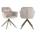 Chaise de salle à manger Aline khaki velvet swivel fire retardant