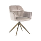 Chaise de salle à manger Aline khaki velvet swivel fire retardant