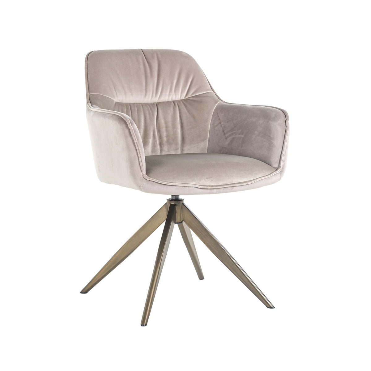 Chaise de salle à manger Aline khaki velvet swivel fire retardant