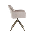 Chaise de salle à manger Aline khaki velvet swivel fire retardant