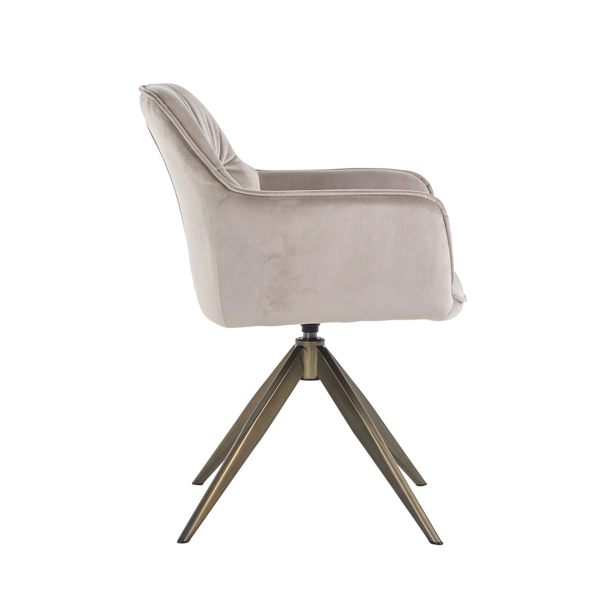 Chaise de salle à manger Aline khaki velvet swivel fire retardant