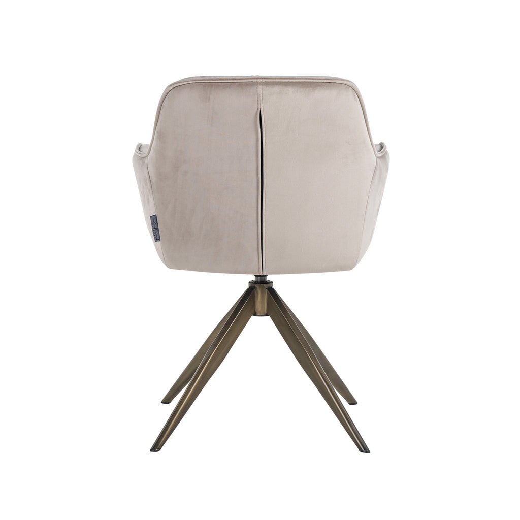 Chaise de salle à manger Aline khaki velvet swivel fire retardant