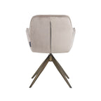 Chaise de salle à manger Aline khaki velvet swivel fire retardant
