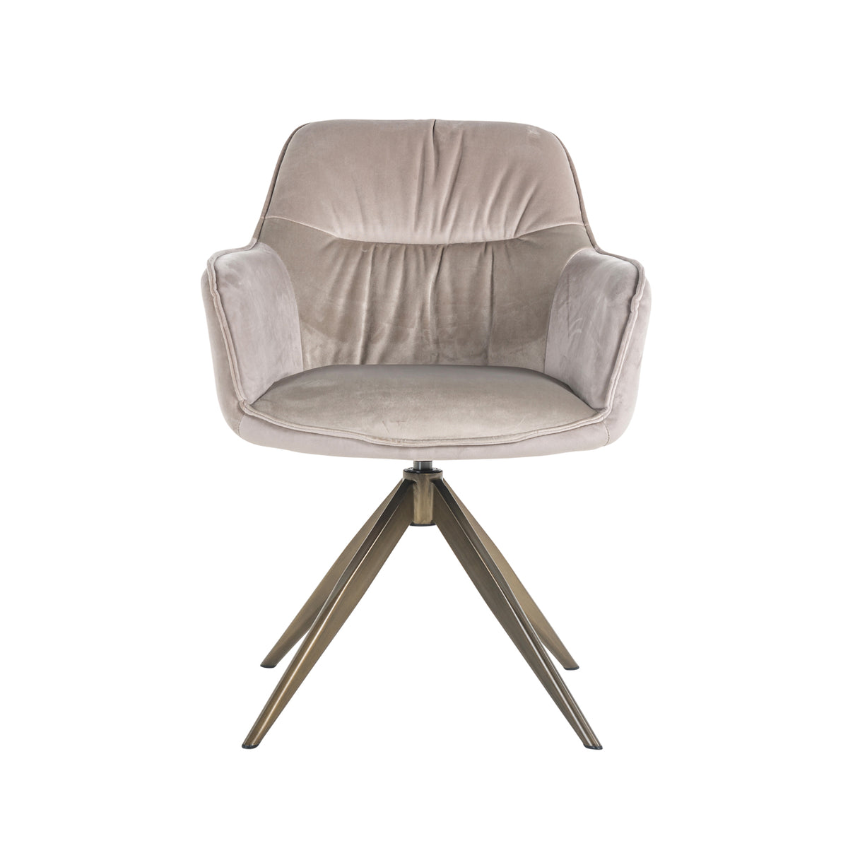 Chaise de salle à manger Aline khaki velvet swivel fire retardant