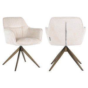 Chaise de salle à manger Aline white chenille swivel fire retardant