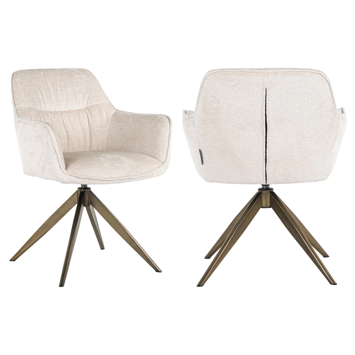 Chaise de salle à manger Aline white chenille swivel fire retardant