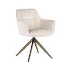 Chaise de salle à manger Aline white chenille swivel fire retardant