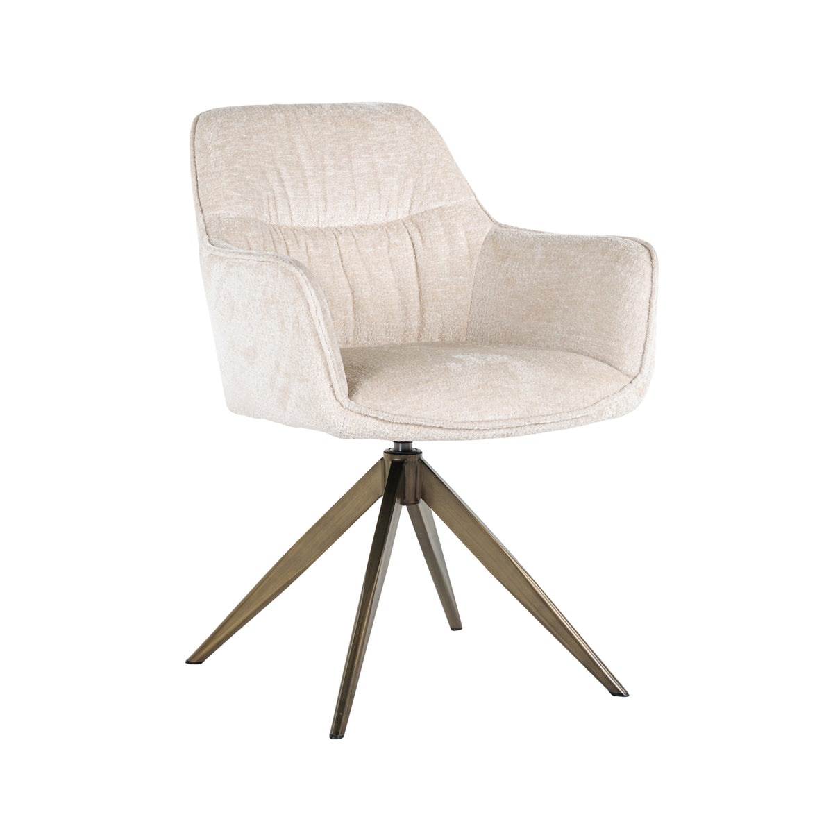 Chaise de salle à manger Aline white chenille swivel fire retardant