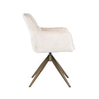 Chaise de salle à manger Aline white chenille swivel fire retardant