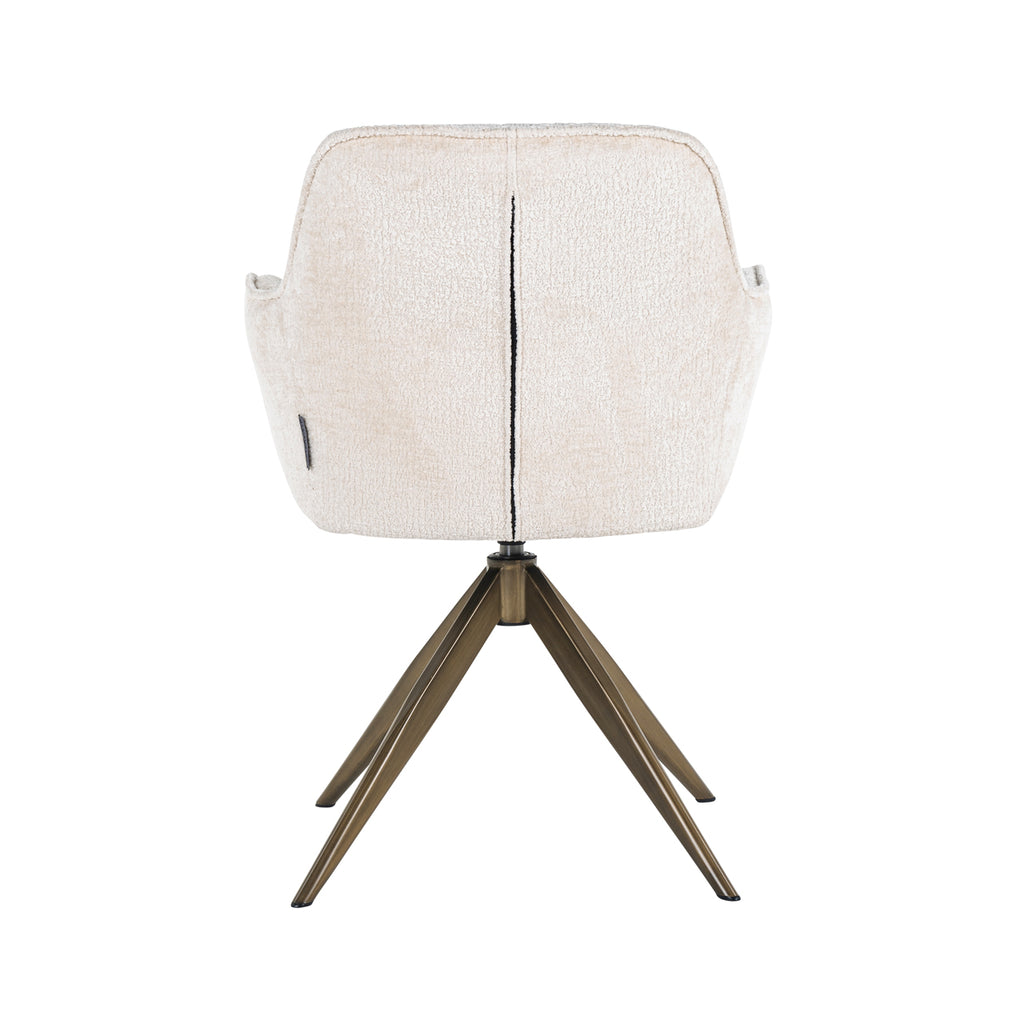 Chaise de salle à manger Aline white chenille swivel fire retardant