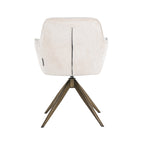 Chaise de salle à manger Aline white chenille swivel fire retardant