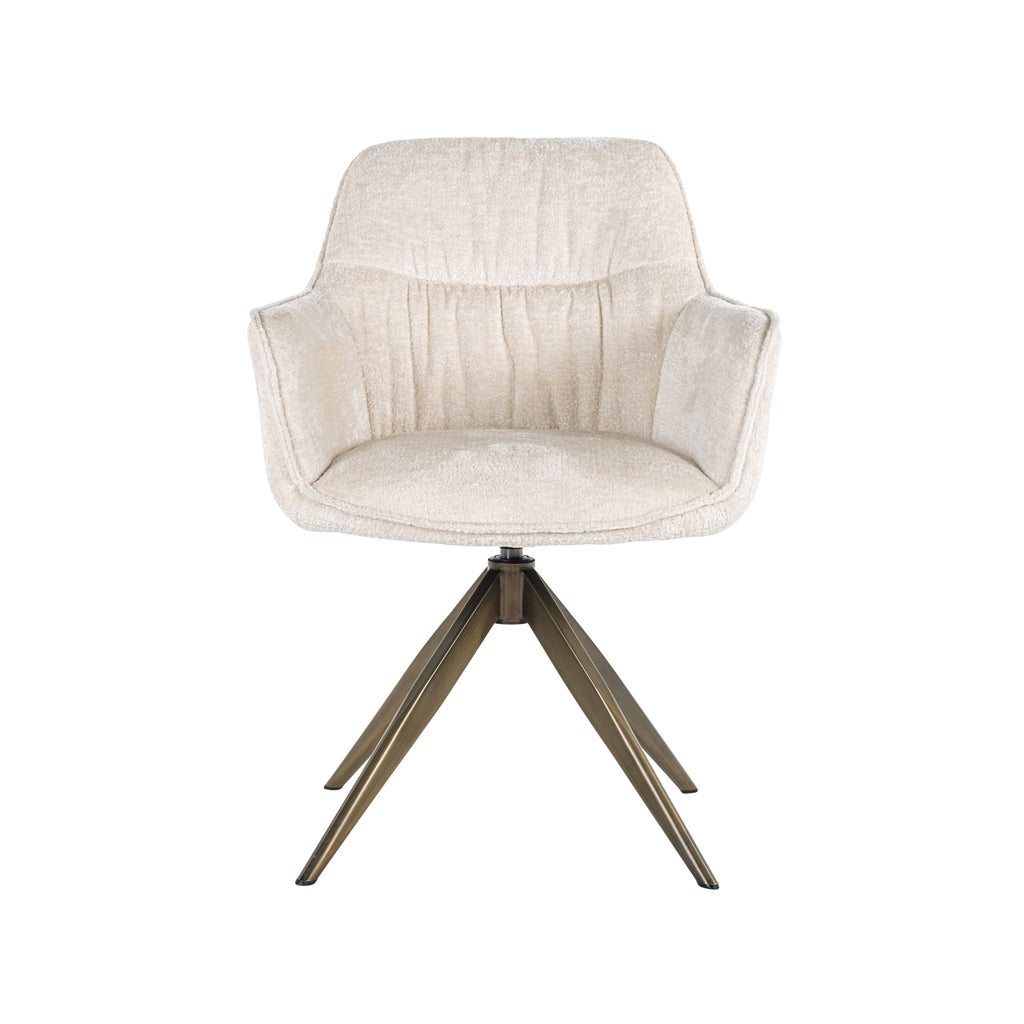 Chaise de salle à manger Aline white chenille swivel fire retardant
