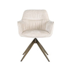 Chaise de salle à manger Aline white chenille swivel fire retardant