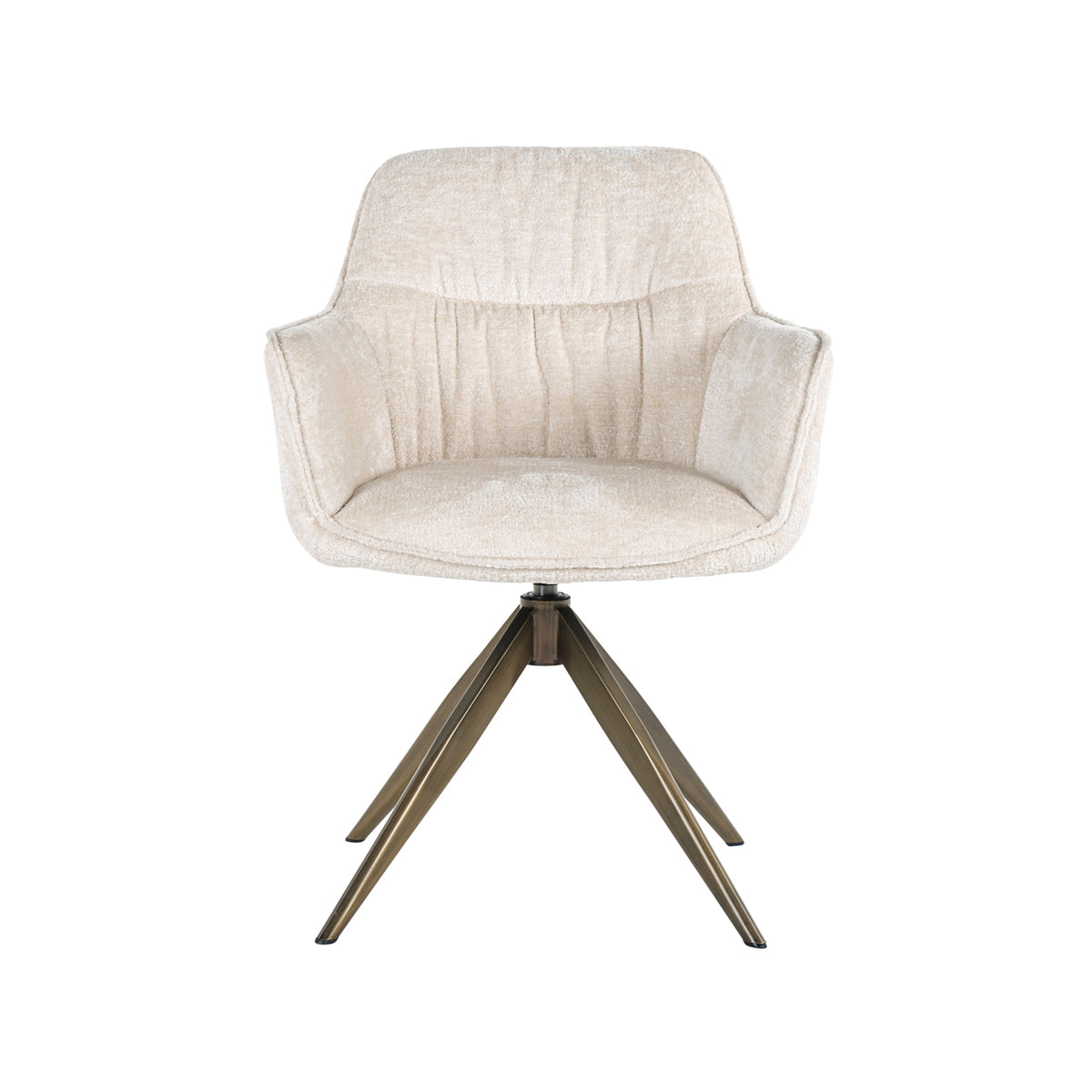 Chaise de salle à manger Aline white chenille swivel fire retardant