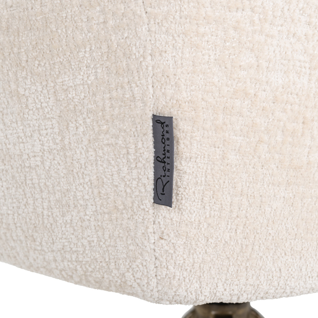 Chaise de salle à manger Aline white chenille swivel fire retardant