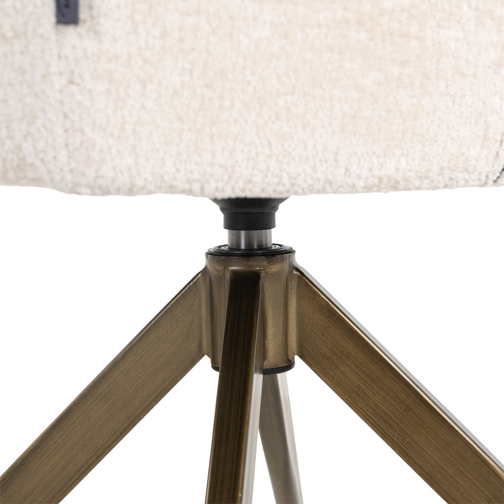 Chaise de salle à manger Aline white chenille swivel fire retardant