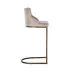 Tabouret de bar Bolton khaki velvet brushed gold fire retardant (Set of 2)