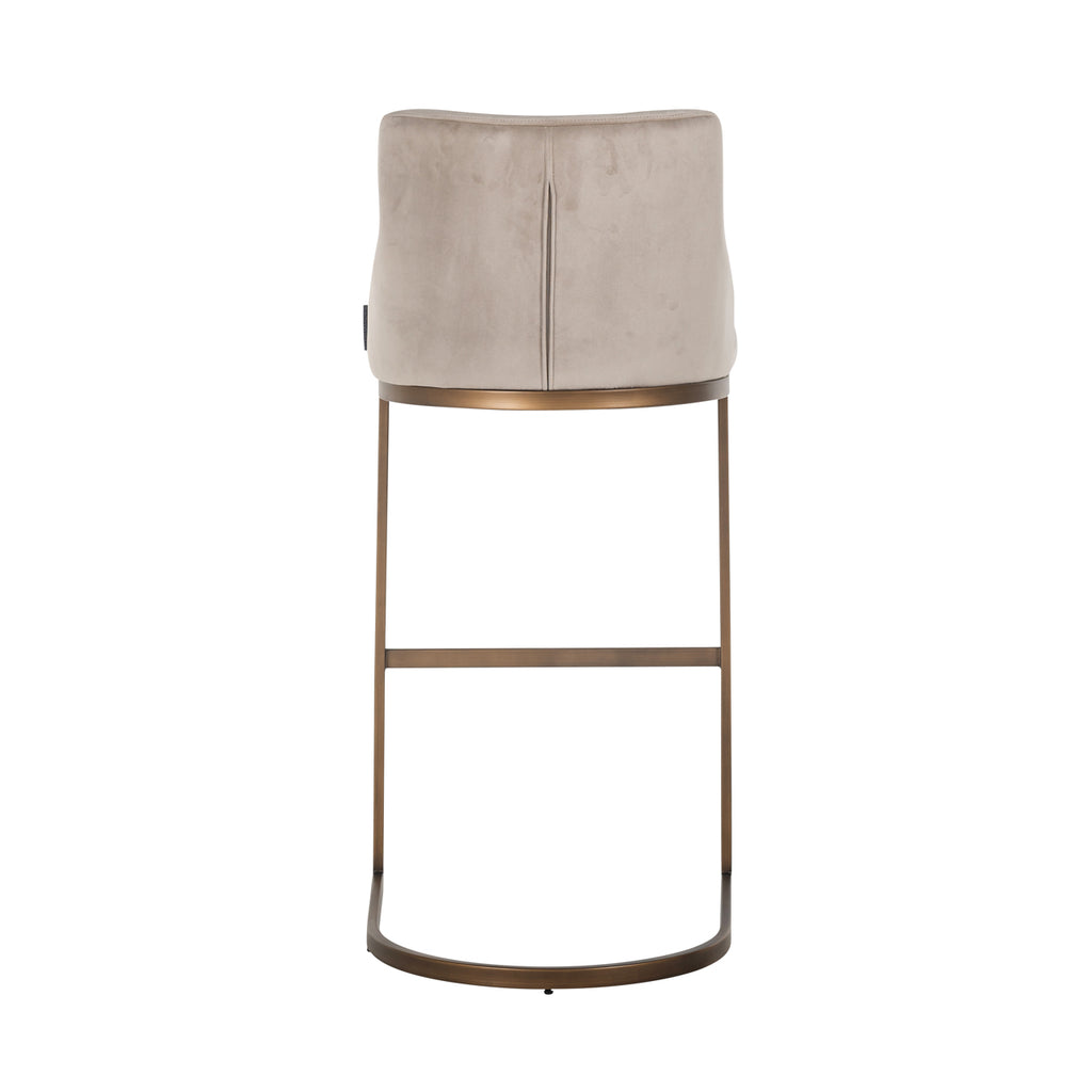 Tabouret de bar Bolton khaki velvet brushed gold fire retardant (Set of 2)