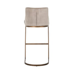 Tabouret de bar Bolton khaki velvet brushed gold fire retardant (Set of 2)