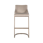 Tabouret de bar Bolton khaki velvet brushed gold fire retardant (Set of 2)