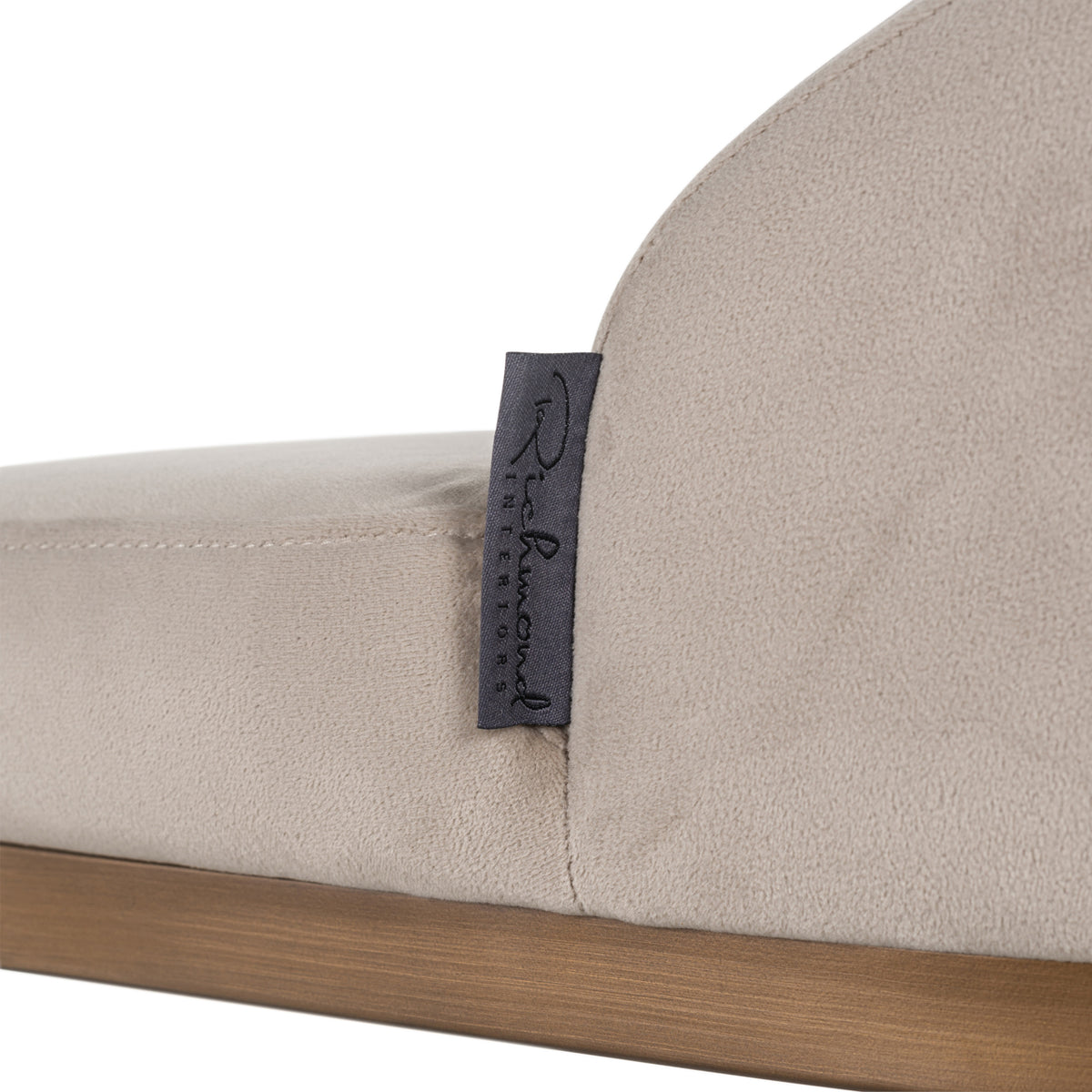 Tabouret de bar Bolton khaki velvet brushed gold fire retardant (Set of 2)